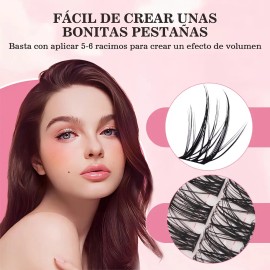 Kit Extensiones Pestañas Naturales 8-18mm Itntfn Lash Diy Color Negro Tipo de curvatura D