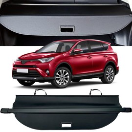 Cargo Cover for Toyota RAV4 2013-2018, Upgraded Waterproof Retractable Trunk Cover Security Shield Shade for Toyota, UV Resistant Rear Trunk Cover with Aluminum Alloy & PVC Material