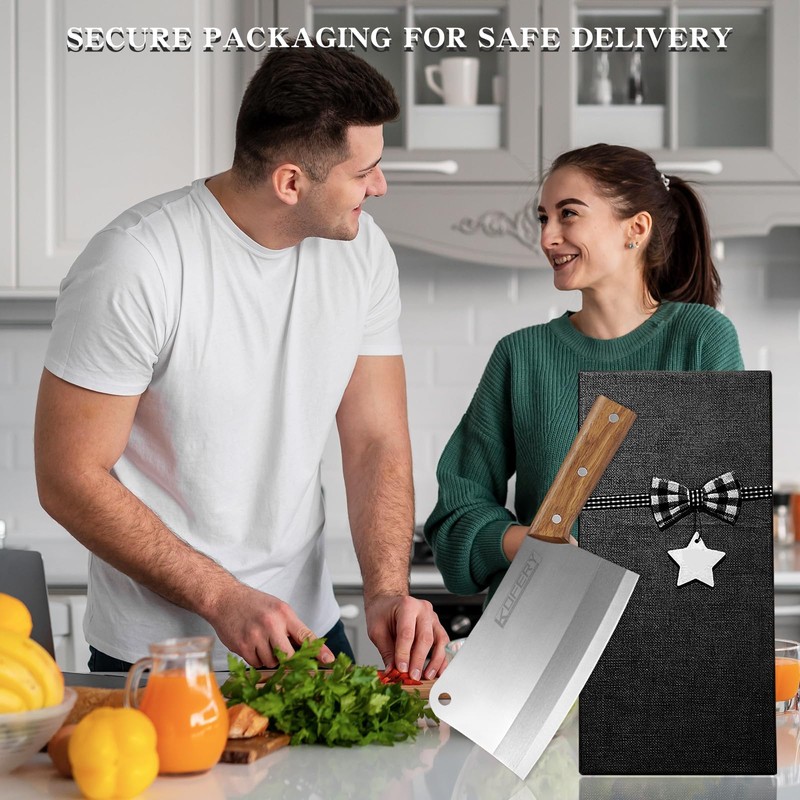 KOFERY 7.3-inch Chinese Bone Cleaver - Heavy Duty Butcher Knife