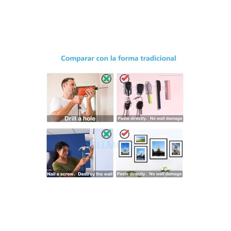 KoCaBo Reutilizable Nano Tape,3 Rollos*1M(Total 3M),Cinta Doble Cara Transparente,Cinta Nano