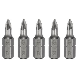 HARFINGTON 5pcs PZ1 Screwdriver Bit 1/4" Hex Shank 25mm/1" Length Magnetic Phillips Slotted Hex Bits S2 Steel Screw Driver Bit Industrial Grade Electric Hexagon Drill Bits