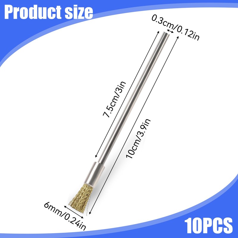 Sliverdew Wire Brushes, 10 Pieces 3 mm Wire Brush for