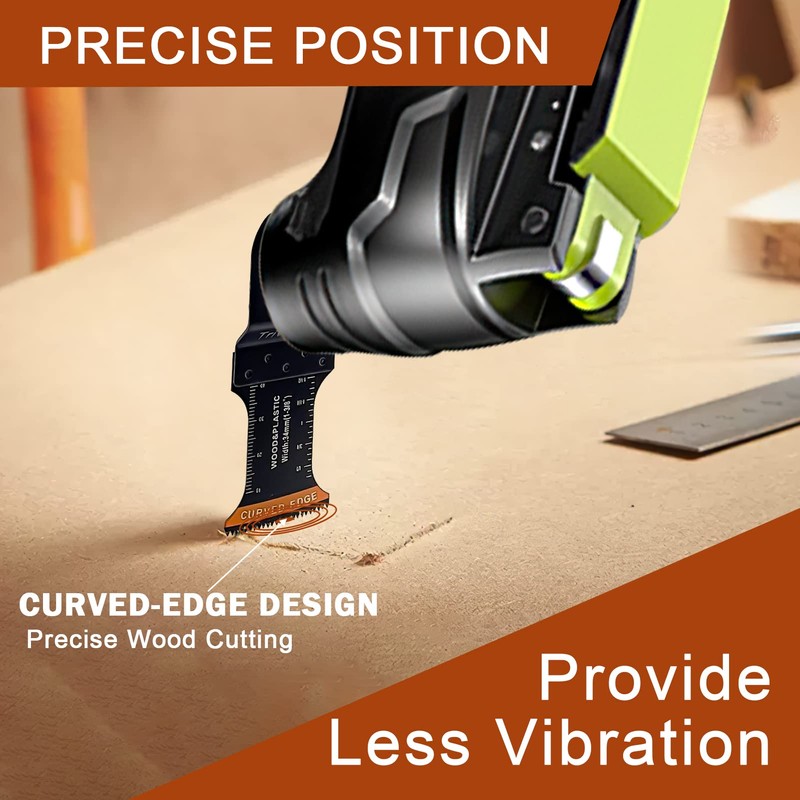 100Pcs Curved-Edge Oscillating Tool Blades Professional Universal Oscillating Saw Blades