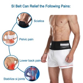 Paskyee Sacroiliac Hip Belt Improved Version, Joint Brace for Women and Men, Relieves Sciatica, Pelvis, Lower Back and Leg Pain, Stabilises SI Joints, Triple Strength Plus