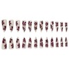 SINHOT Stiletto Press on Nails Long - Black Flower Fake