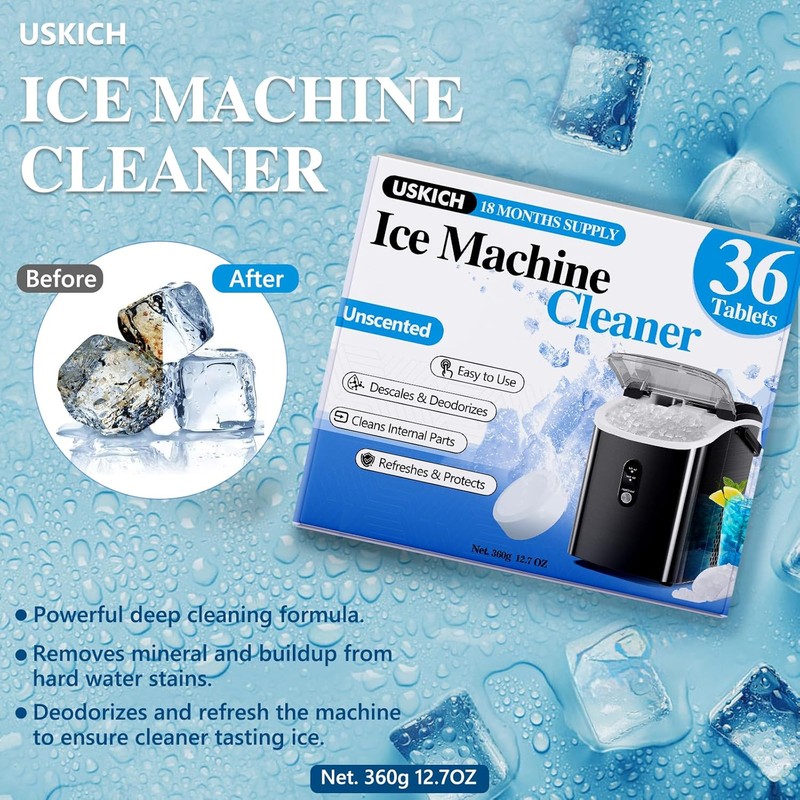 Ice Machine Cleaner Descaler Tablets-36Pack Ice Maker Cleaner Compatible with