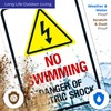 No Swimming Danger of Electric Shock Sign, 10x7 Inches, 55