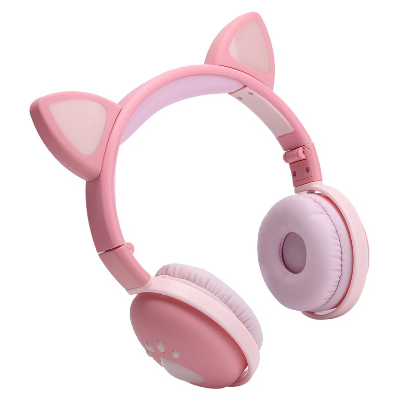 Cute Cat Ear Glowing Wireless Bluetooth Headphone HIFI Sports Folding