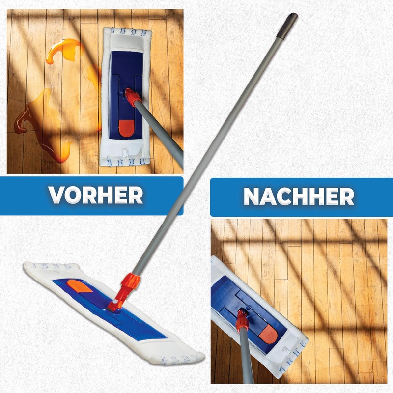 2 x Microfibre Mop Covers with Abrasive Strips - Professional