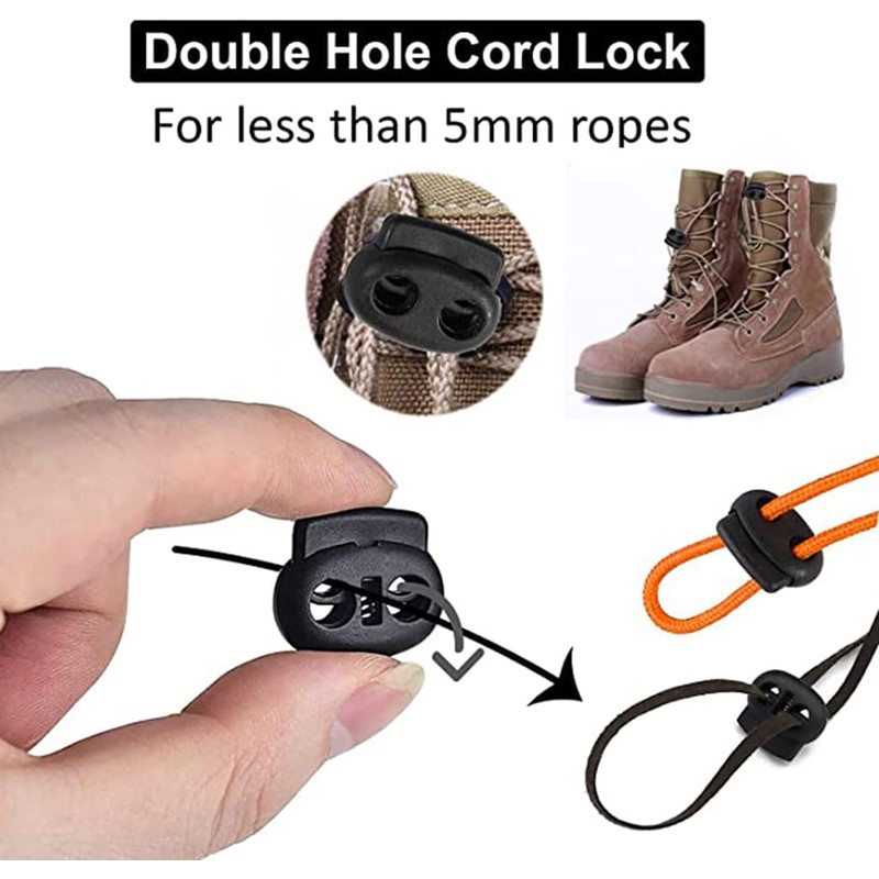 Cord stopper with 2 holes, cord stopper, pack of 20