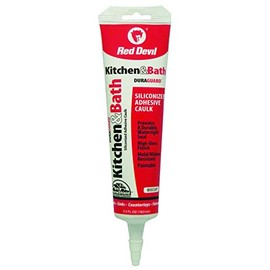 Red Devil 040520 Duraguard Kitchen & Bath Siliconized Acrylic Caulk, 5.5 oz, Biscuit, 12 Pack
