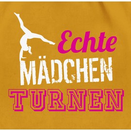 Shirtracer - Gym Bag Backpack - Real Girls Gymnastics I Gift Gymnastics, 12 Mustard Yellow