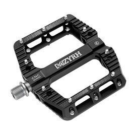 MZYRH Road/Mountain Bike Pedals MTB Pedals Bicycle Flat Pedals 3 Bearings 9/16” Aluminum Alloy Bicycle Platform Pedals for BMX MTB (Black)