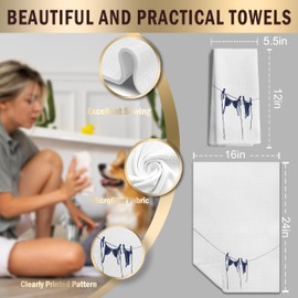 LUKIPOM Summer Beach Coastal Hand Towels for Bathroom Decor, Coastal Beach Kitchen Towels, Minimalist Summer Wears Beachy Decorative Dish Tea Towels for Kitchen, 16x24 Inches