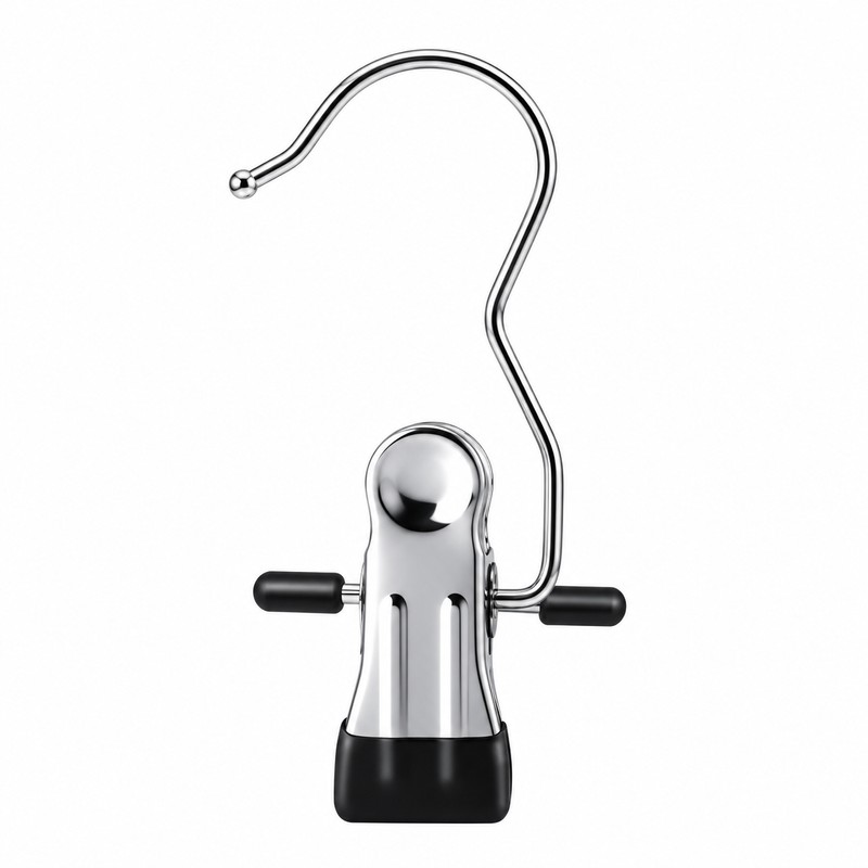 20-Pack Stainless Steel Windproof Hanger Hooks with Adjustable Clips for