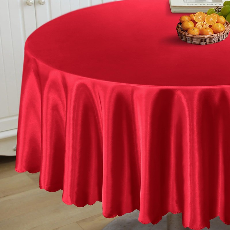 Homiest 1 Pack 72 Inch / 6ft Round Tablecloth Satin