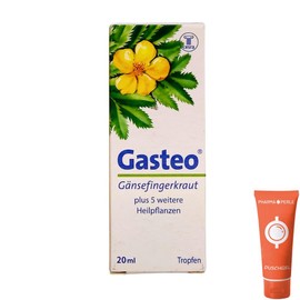 Gasteo Stomach Drops Bloating Belly Bloating Nausea Vegetable I with Give-Away from Pharma Perle (Gasteo 20 ml)