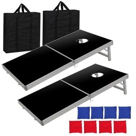 Venbytech for Cornhole Bean Bag Toss Game Set Portable Foldable Aluminium 4 x 2FT Outdoor Fun