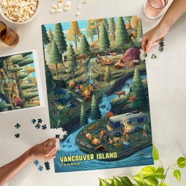 Vancouver Island, British Columbia, Canada, Camping Enjoyment (1000 Piece Puzzle, Challenging Jigsaw Puzzle for Adults, Made in USA)