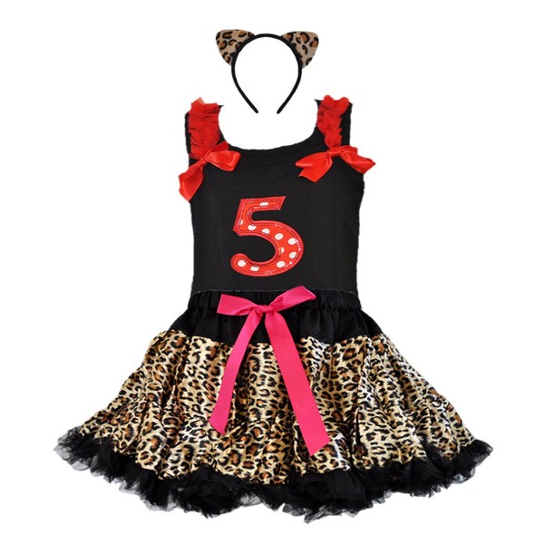 GoForDance Birthday Girl Leopard Tutu - Age Number Tank Top
