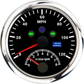 ARTILAURA GPS Speedometer 0-120MPH with Tachometer 8000 RPM AUTO Gauge Antenna 85mm 3 3/8" for Car Boat Marine Vehicles