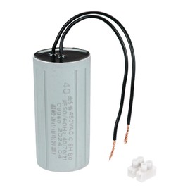 PATIKIL CBB60 40uF Running Capacitors, AC 450V 2 Wires 50/60Hz Cylinder 93x45mm for Water Pumps, Washing Machines Motor Start,1Set