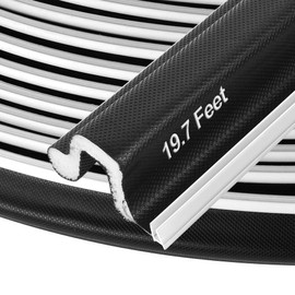 Kerf Door Weather Stripping 19.7 Ft V-Shaped Door Seal Strip for Large Gap Door Frame Front Door Extra Thick Sealers Replacement Exterior Entry Door Jamb Gasket Easy Installation Cut to Size - Black