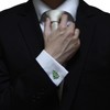 Green Christmas Tree Shaped Cufflinks