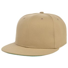 Lids Blank Full Court w/Colored Under Visor Fitted Cap Khaki/Green 7