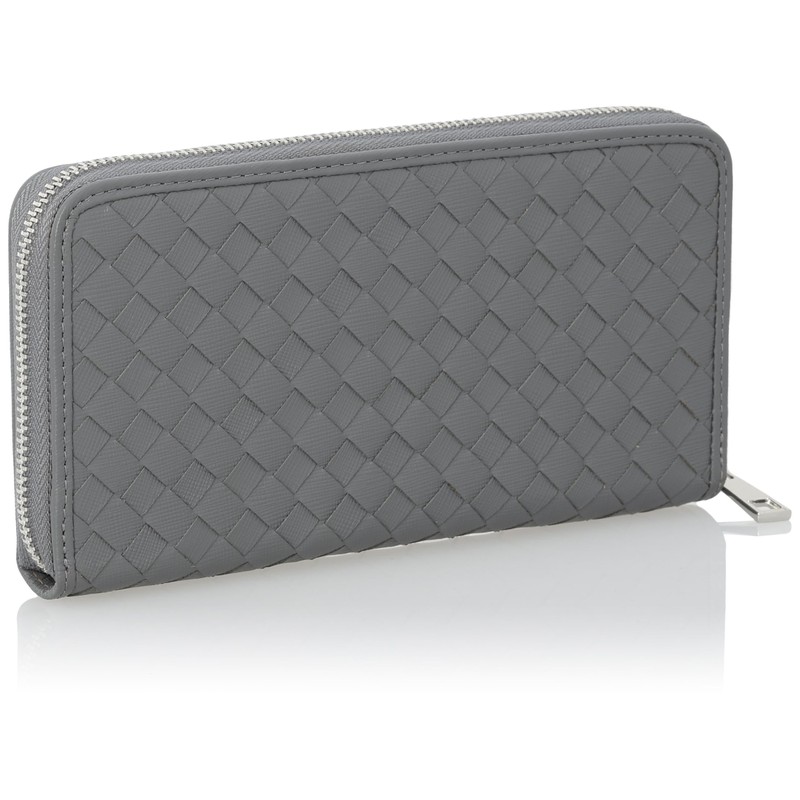Gione PG101SLP Tiny Tile Round Zip Long Wallet Saffiano Leather,