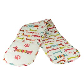 SPOTTED DOG GIFT COMPANY - Double Oven Glove with Cute Dachshund Motifs - Heat Resistant Pot Holder - Made of High Quality Cotton - Gift for Dog Lovers