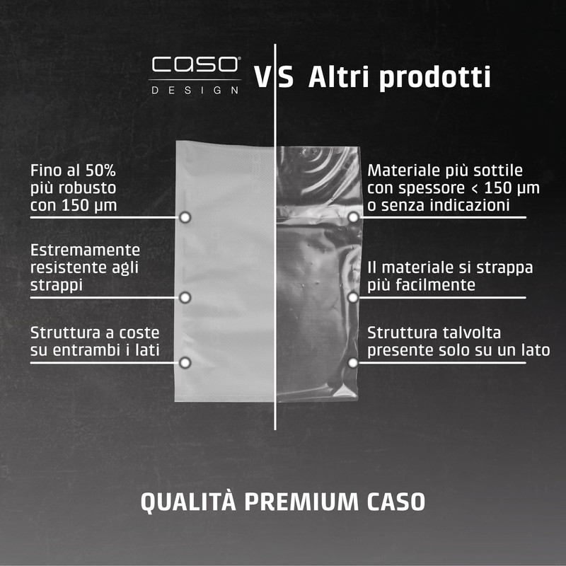 Caso Linea 4 Stelle Sacchetti Sottovuoto Goffrati per Alimenti, 60