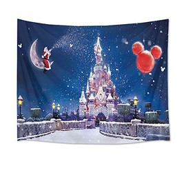 HVEST Castle Tapestry Wall Hanging Dreamlike Magic House Tapestry Christmas Fairy Wall Tapestry Winter Tapestries for Bedroom Living Room Dorm Party Wall Decor,80Wx60H inches