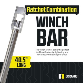 DC Cargo Mall Combination Winch Bar | Extra Long 40.5" | Square Head | Carbon-Steel Construction, Non-Slip Handle | Versatile Chain Binder and Winch bar for Flatbed Trailers and Trucks