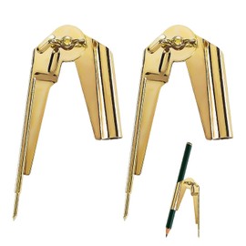 2 Contour Measuring Tools, Marking Tool, Pencil Compass and Marker, Woodworking Circle Marker, Multifunctional Pencil Marking Tool for Woodworking, Graphic Drawing Compass Tool (Gold)