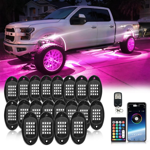 ZONECONA 20Pods Segmented RGB LED Rock Lights Kit with APP/RF
