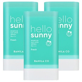 Partner_Reference Banila Co Hello Sunny Essence Sun Stick Fresh SPF50+ PA++++ 18.5g 3pcs / 바닐라코 헬로 써니 에센스 선 스틱 프레시 SPF50+ PA++++ 18.5g 3개