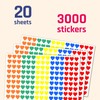 3000 Pieces - 0.5" Heart Stickers Labels, 5 Colors