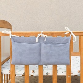 Hanging Bedside Pocket Organizer Basket & Pouch Gap Storage Pink