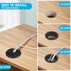 1-1/2" Black Desk Grommet, JTemgle Plastic Cable Hole Cover Computer