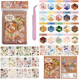 20 Sets DIY 3D House Stickers Kit Non-Toxic & Safe DIY 3D Stickers Scene Collection Book for Kids and Adults for Relief Stress Pass The Time Therapy Reusable for Age 3+