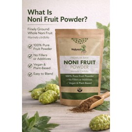 Nature’s Root Noni Fruit Powder 125g (Morinda citrifolia) – 100% Pure Finely Ground Whole Fruit – Vegan Superfood Powder for Smoothies, Juices, Yoghurt, Porridge & Baking – No Fillers or Additives