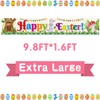 TUPARKA Large Happy Easter Banner Fabric Easter Yard Sign for