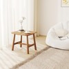 RIVOVA Modern Natural Wood Side End Table, Small Square Rustic