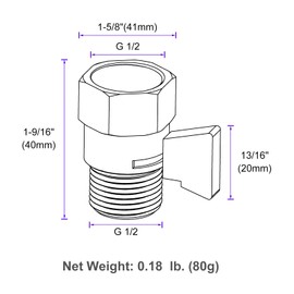 Aomasi Water Flow Control Valve, Solid Brass Shower Head Flow reducer, Chrome