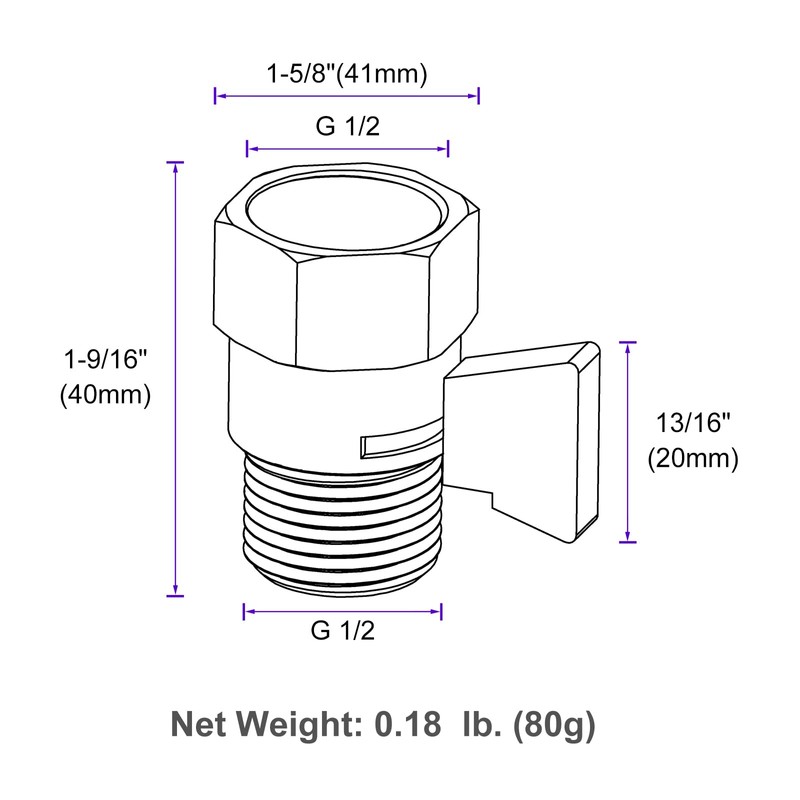 Aomasi Water Flow Control Valve, Solid Brass Shower Head Flow