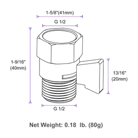 Aomasi Water Flow Control Valve, Solid Brass Shower Head Flow reducer, Chrome