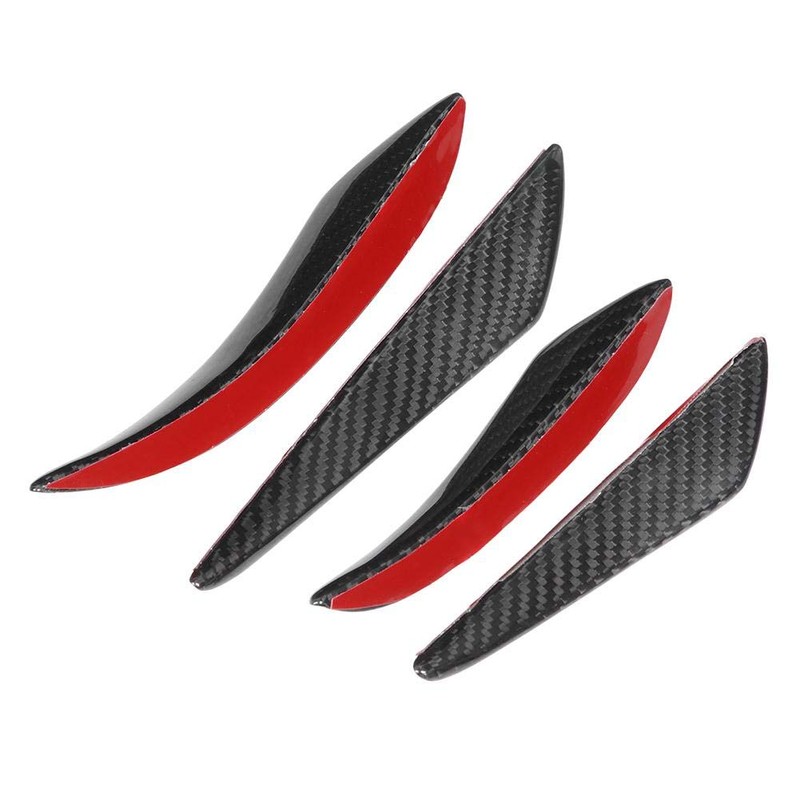 KIMISS Bumper Canards, 4Pcs/Set Universal Carbon Fiber Bumper Canards Spoiler