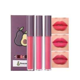 Erinde Lip Gloss, Set of 3, Popular, Velvet Matte Lipstick, Long Lasting and Easy to Carry, Transparent, High Color, Fade Resistant, Melting Skin Colors, Multiple Color Options, Strong Adhesion