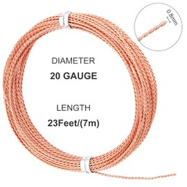BENECREAT 20 Gauge 23Ft Twist Jewelry Wire, Copper Craft Wire Copper Beading Wire for Jewelry Making Supplies and Crafting